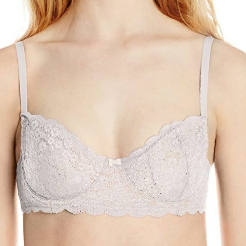 ISAAC MIZRAHI BALCONETTE LACE BRA NUDE 36C